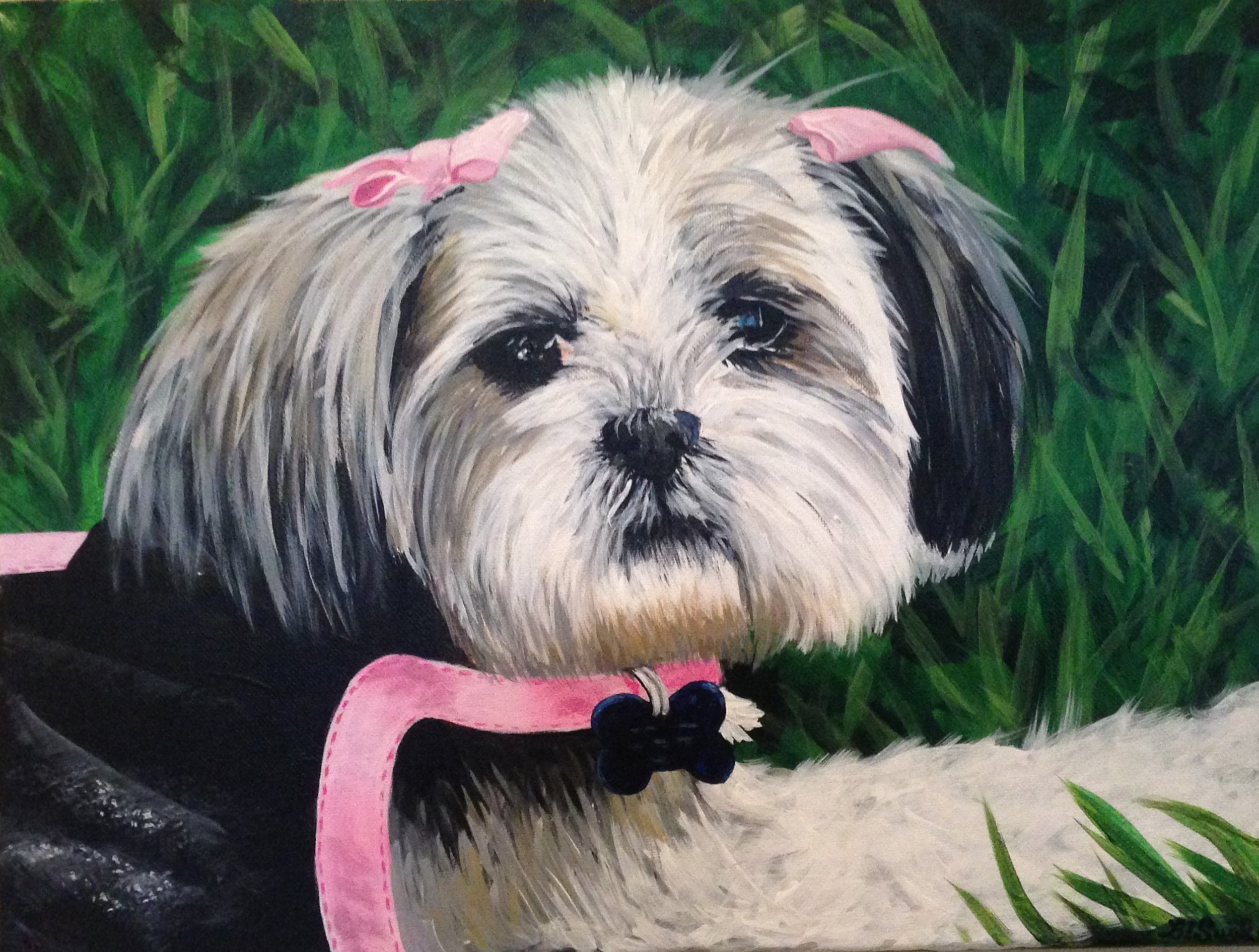"Maggie the Shih Tzu" (14" x 11", acrylic on canvas). November 2014.