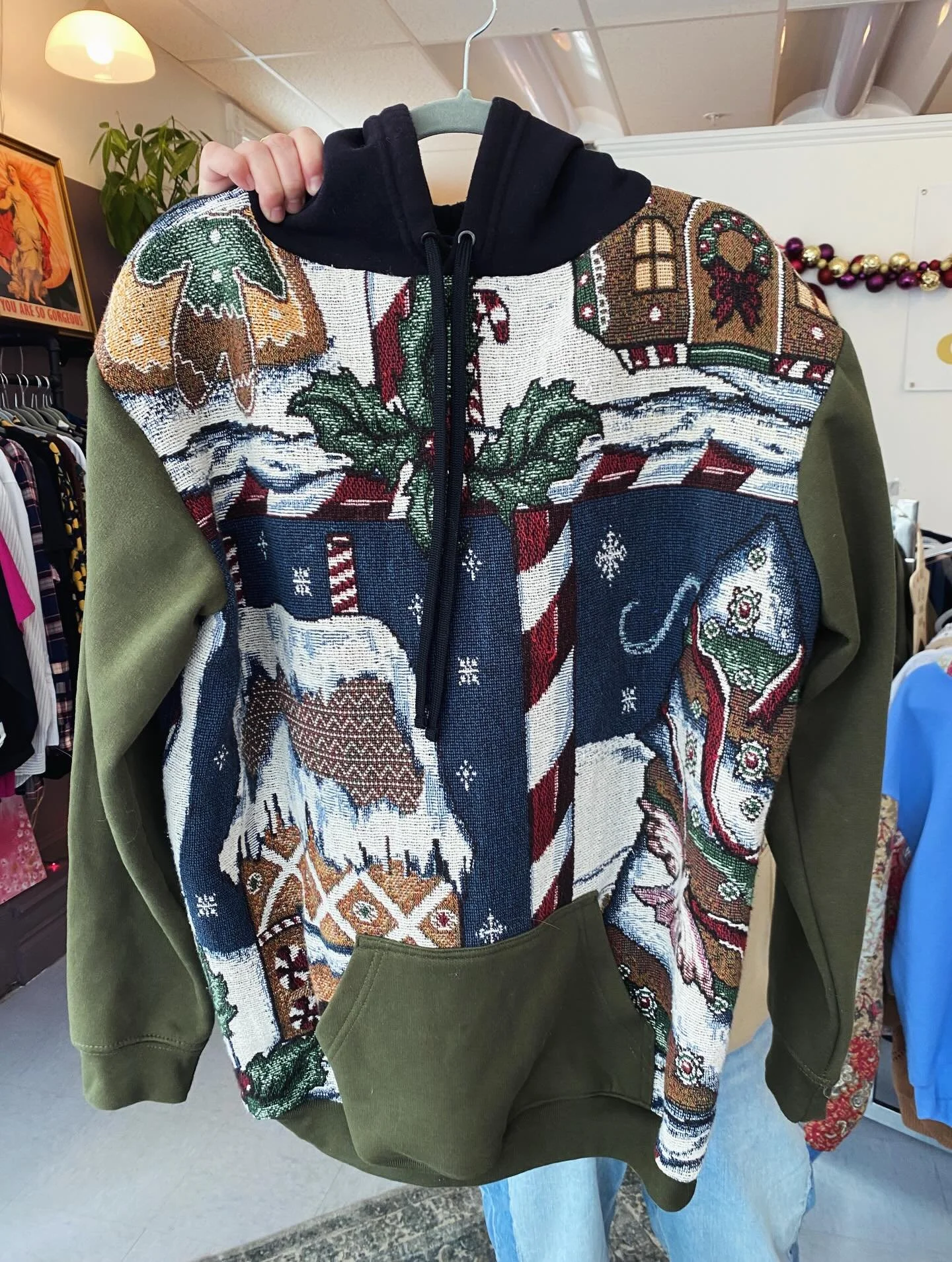 ✨Looking for an amazing gift idea? I&rsquo;m so excited to have these beautifully reworked sweatshirts by the talented REB Cat @cre8tive_s0ul 😍 They are all one of a kind works of art using thrifted sweatshirts and quilts! These are all available in