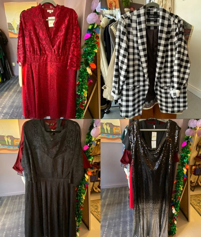 ✨Ready to emerge from your couch cocoon? Come shop our racks full of cute stuff! We&rsquo;re open from 11-3 both Sat &amp; Sun this weekend! 🥰✨
.
.
#artemisplussize #plussizethrifting #mainesmallbusiness #plussizeclothing #secondhandshop