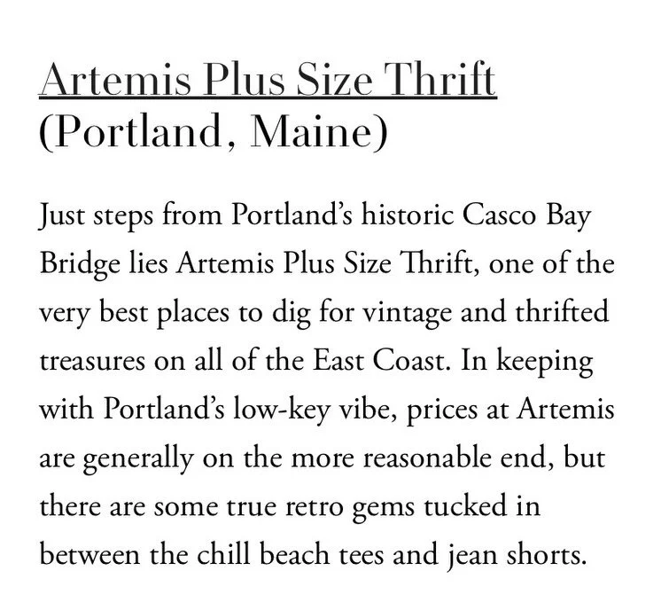 ✨We are beyond thrilled to be included in the Vogue.com list of the 7 best plus size focused vintage/thrift stores in America! Check out the link in our stories to read the full article! 👏❤️✨
.
.
#artemisplussize #plussizethrift #plussizevintage