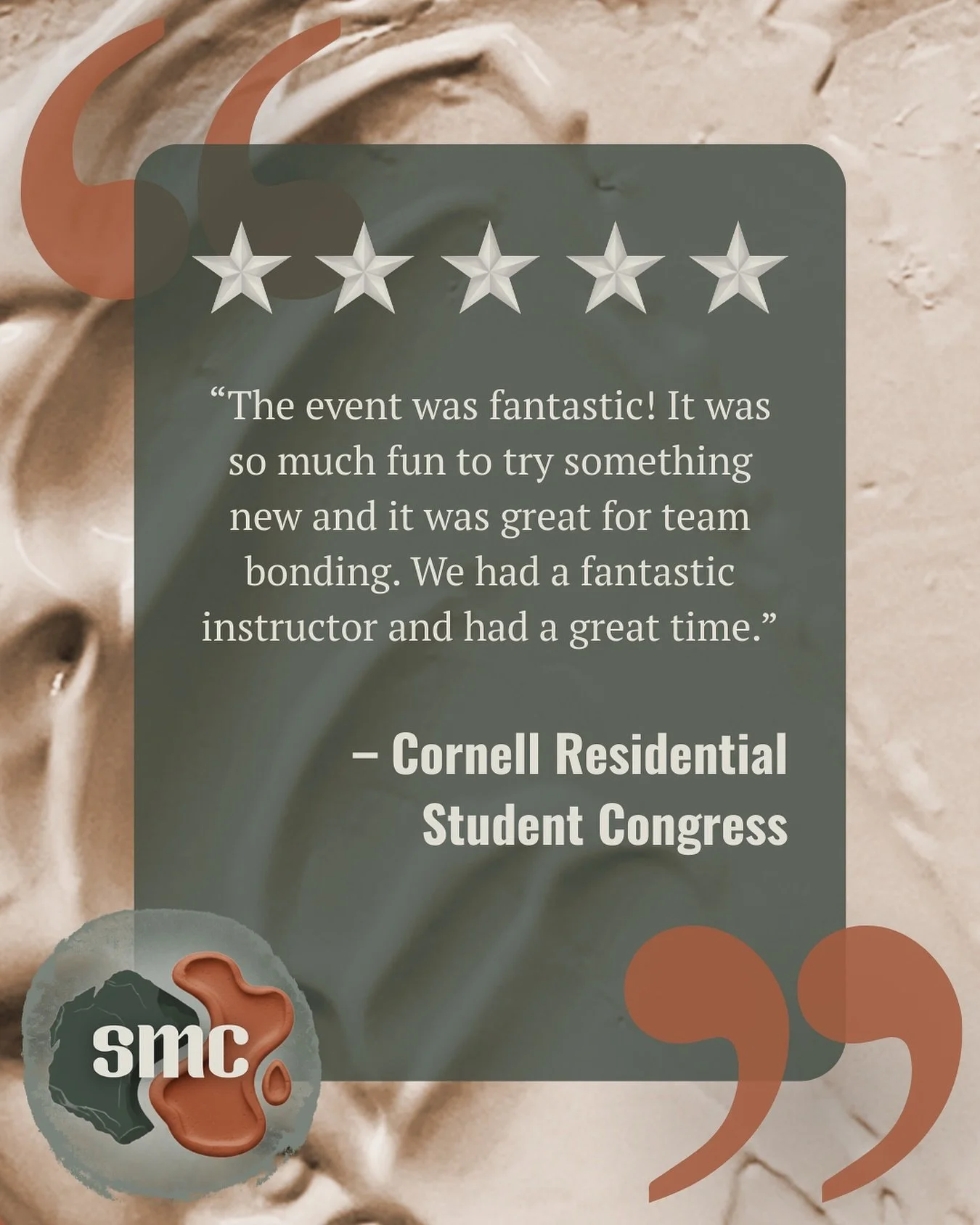 The post-event glow🌟 We love to hear how much fun the Cornell team had bonding over art. Ready to give your team a break from your normal routine? Link in bio or DM us to book your 2026 session!

#SMC #5Stars #CornellEvents #UniversityEvents #ArtBre