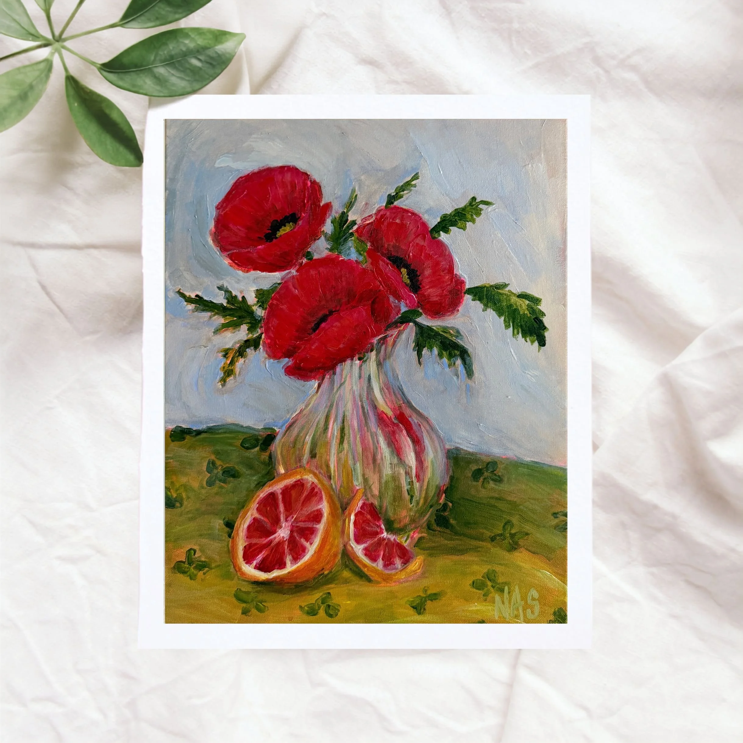 Poppies & Grapefruit Art Print