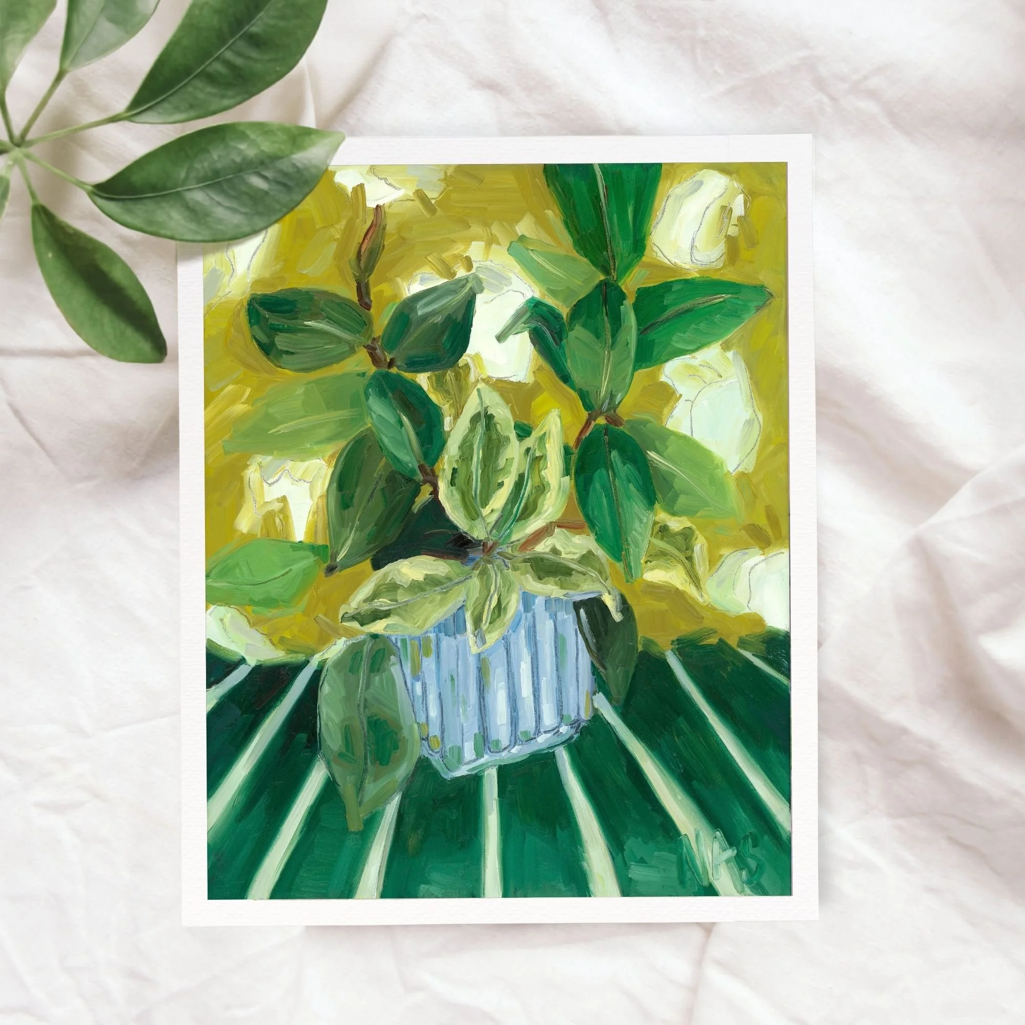 Rubber Tree & Periwinkle Art Print