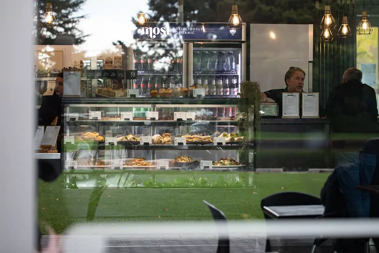 Looking into Kahurangi Cafe
