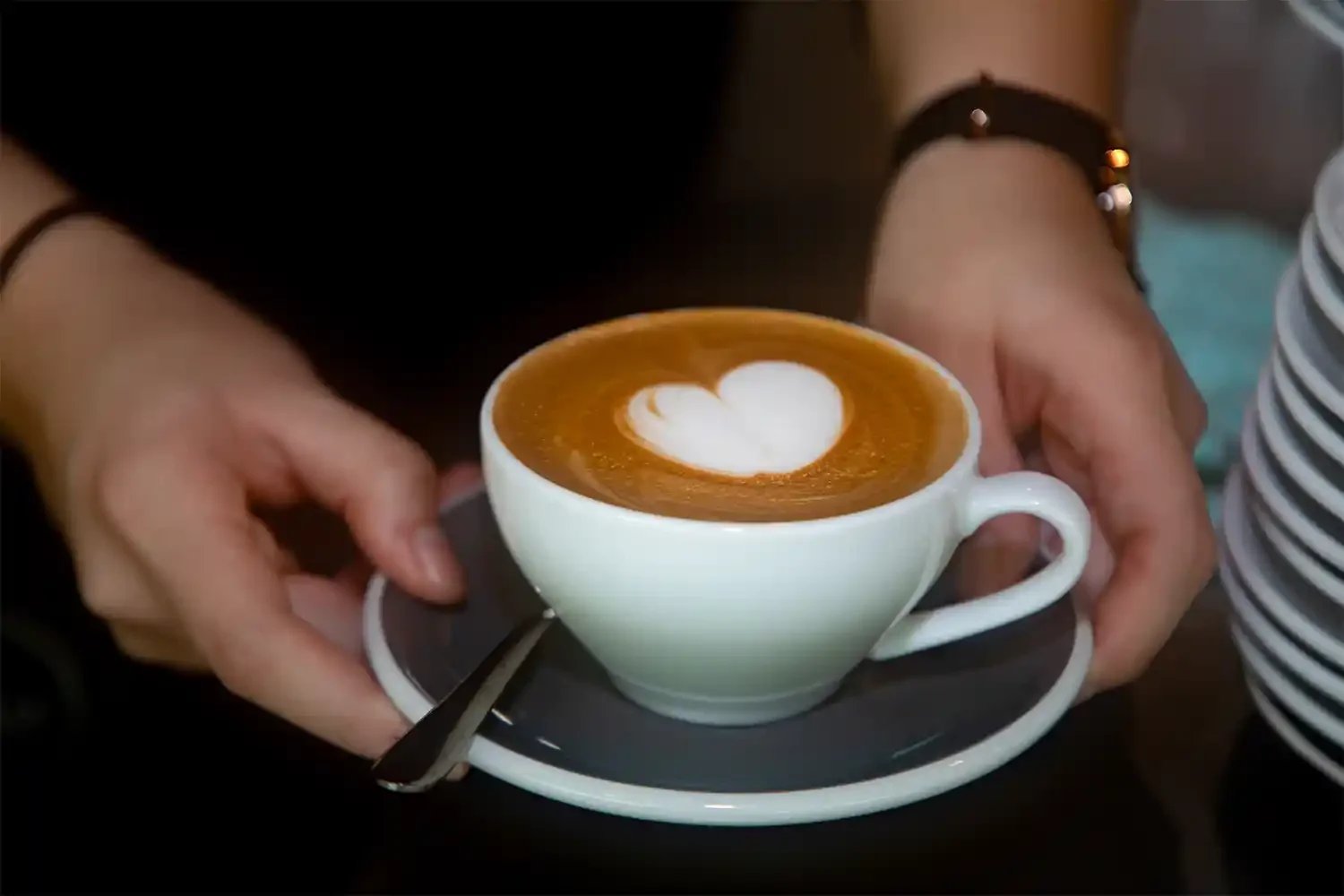 Flat white in cup