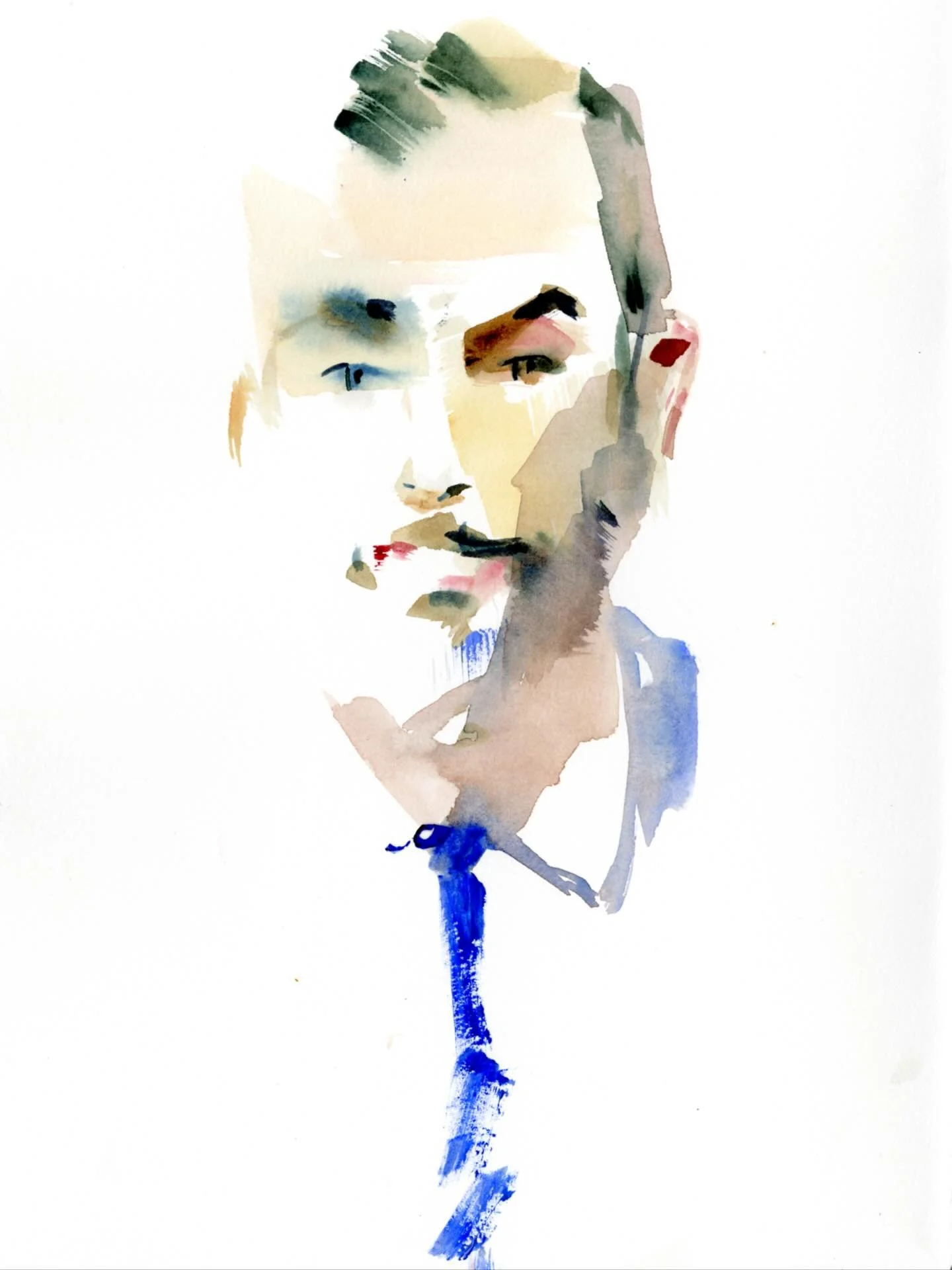 Mayoral candidates in tonight&rsquo;s debate. Go @zohrankmamdani #mamdaniformayor#watercolor #portrait #listening #but? #rohranmamamdani #andrewcuomo #curtissliwa