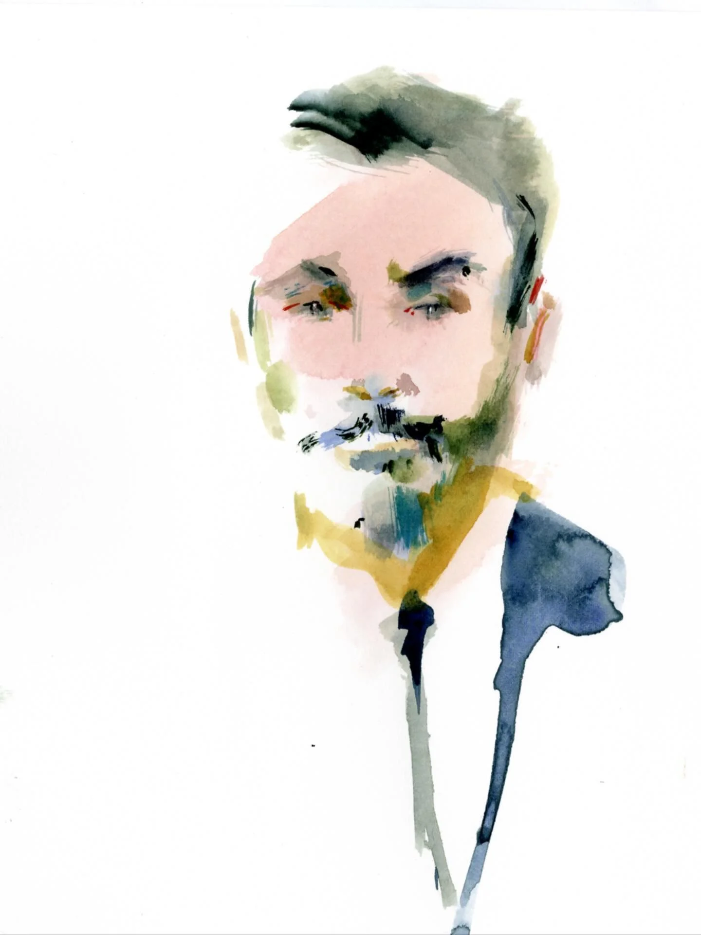 Tonight&rsquo;s Mayoral debate candidates. A surprisingly even showing but @zohrankmamdani gets my vote. Of course. And @curtissliwaformayor gets a high five for staying true to himself. @andrewcuomo - just no means no. #watercolor #quickportrait #po