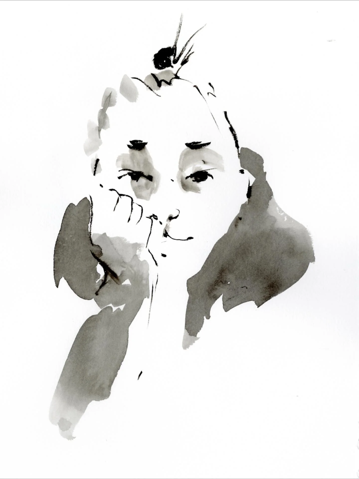 This session was as special as they all are. Artists showing up for other artists. As @helengirling said today, drawing together is a force for good. Thank you, Chloe for gathering us around your kindness. @drawingisfree_org #sumiink #brushwork #inkp