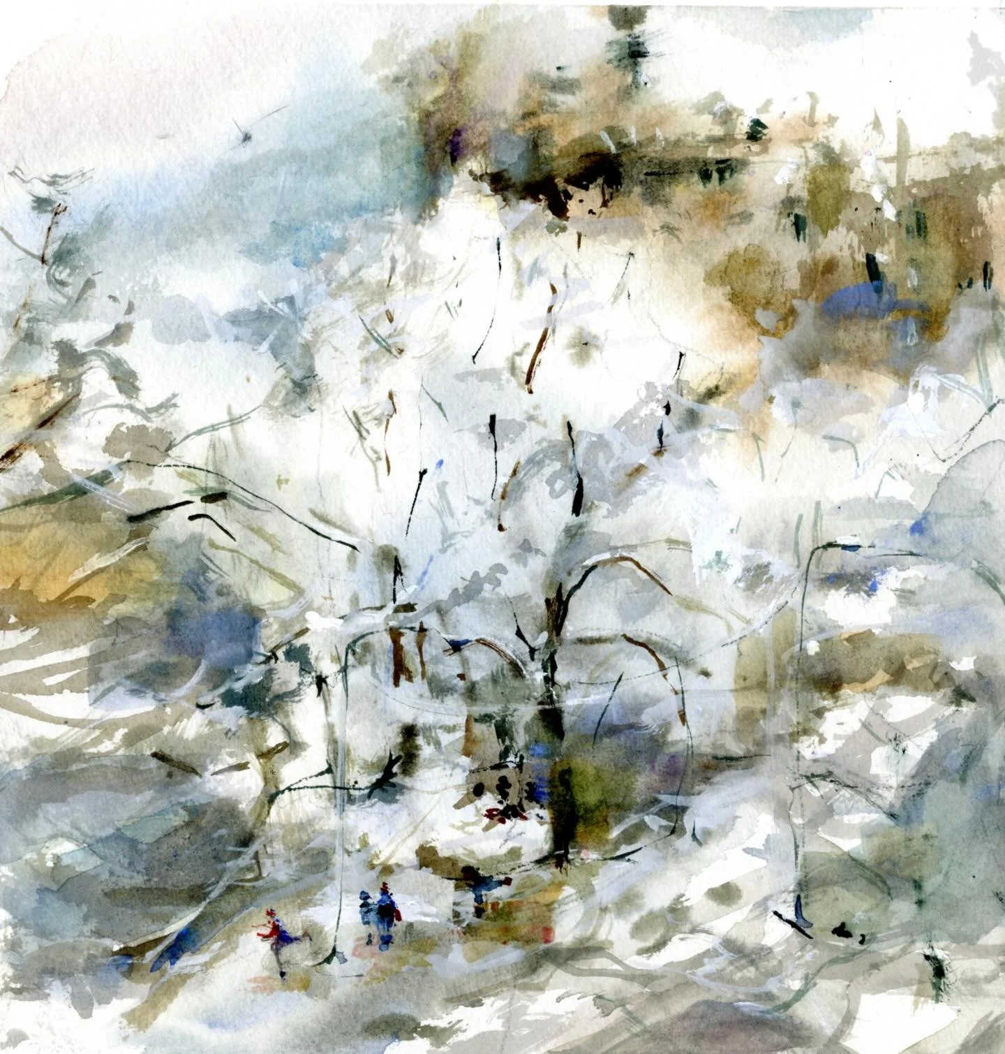 Captivated by snow. Softens the news. #cityscape #watercolor #snowscene