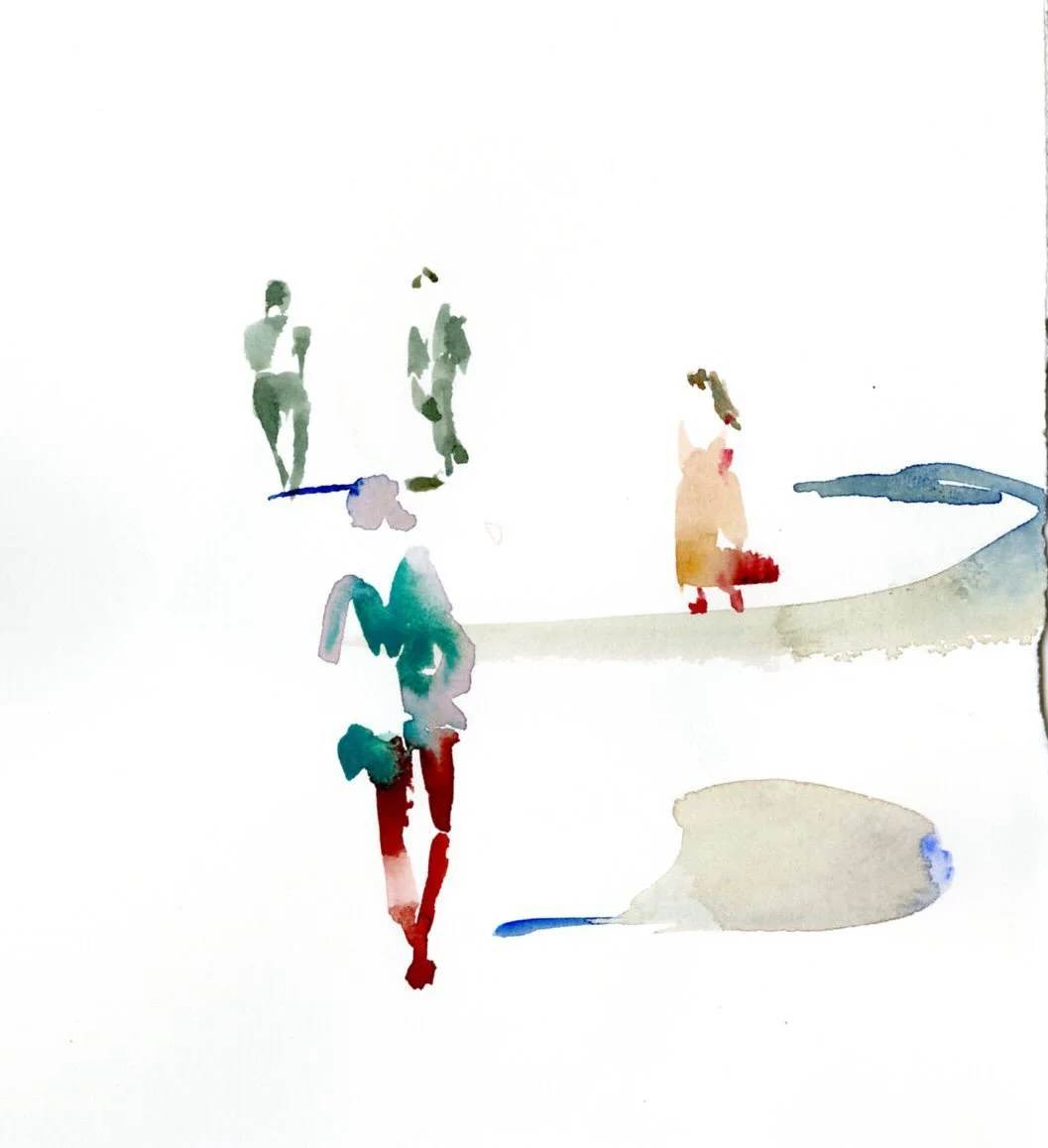 A day at the @natural_history_museum with @aalisoned. So fun. The welcome to artists there is gold. #gesturepainting #watercolor #hundredsoffamilies #mlkjrday