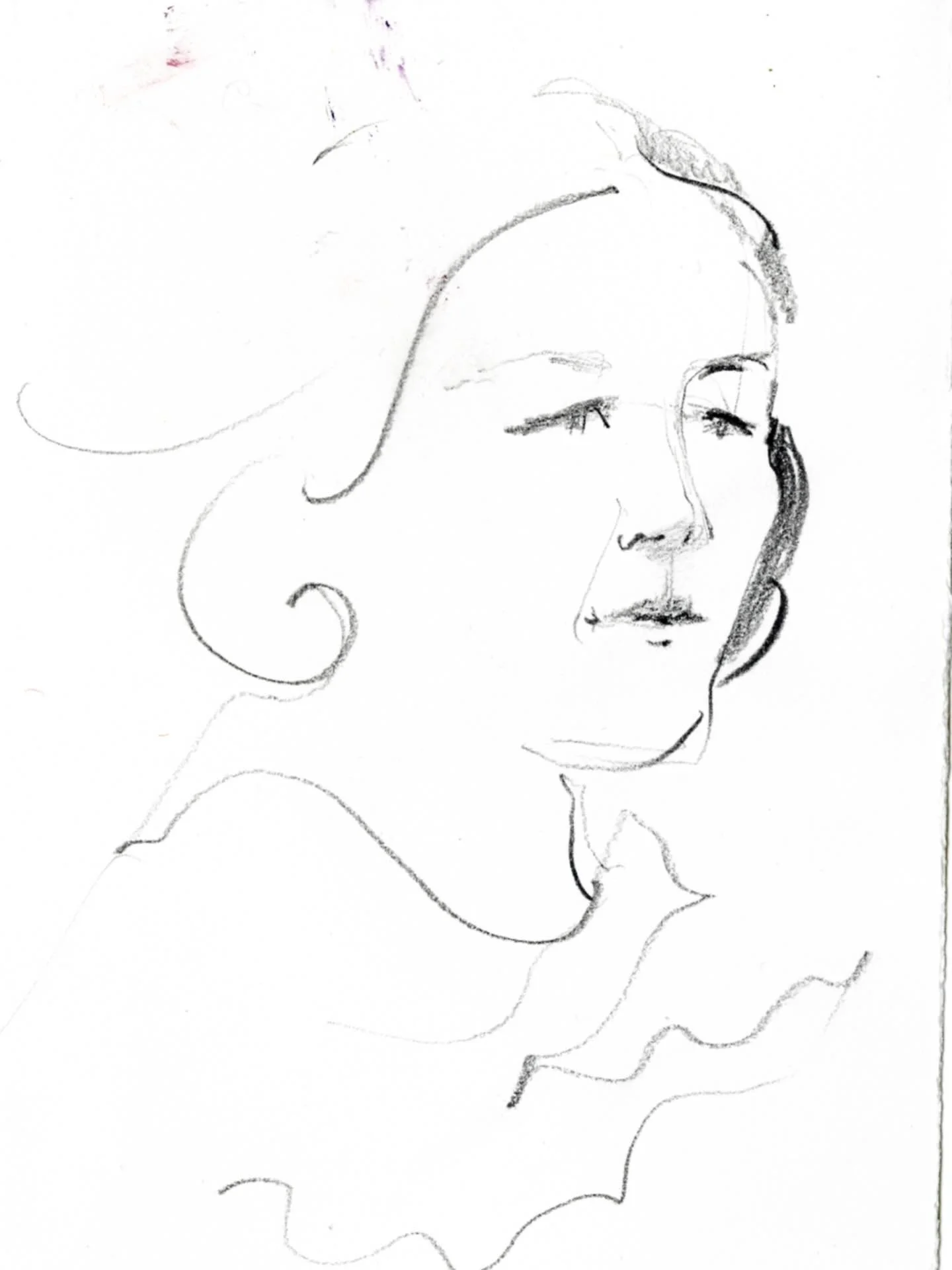 Back on the wheel of Monday&rsquo;s precious routine with @drawingisfree_org. Thanks so much Chloe and all who showed up and engaged. My palette was open, but only Audrey used it. Left hind paw deep in blue and tromped across the penciled sheets. #wo