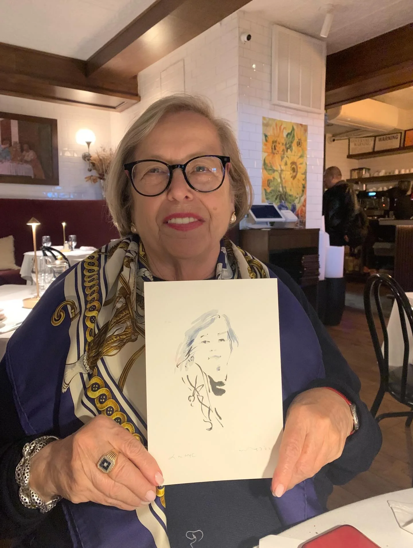 Dinner with friends. Some are silver and the others gold. Golden Loredana and Claude from @hermes days almost 40 years ago and Loredana&rsquo;s sweet niece, nephew and his sweetheart visiting the states for the first time. #sweettimes #hermesfamily #