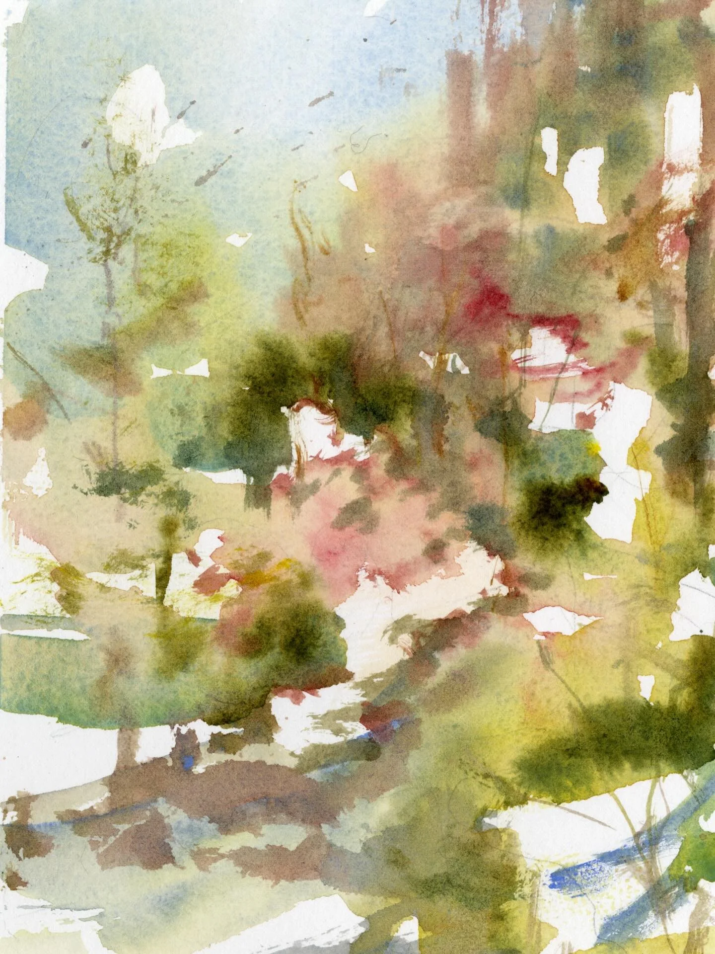 Missing being out in the season I love most for plein air work due to a kick ass something or other. Bronchial. Not sure these are worth much but to say that I looked out the window and made notes of the time. And finally shopped for food. Audrey tes