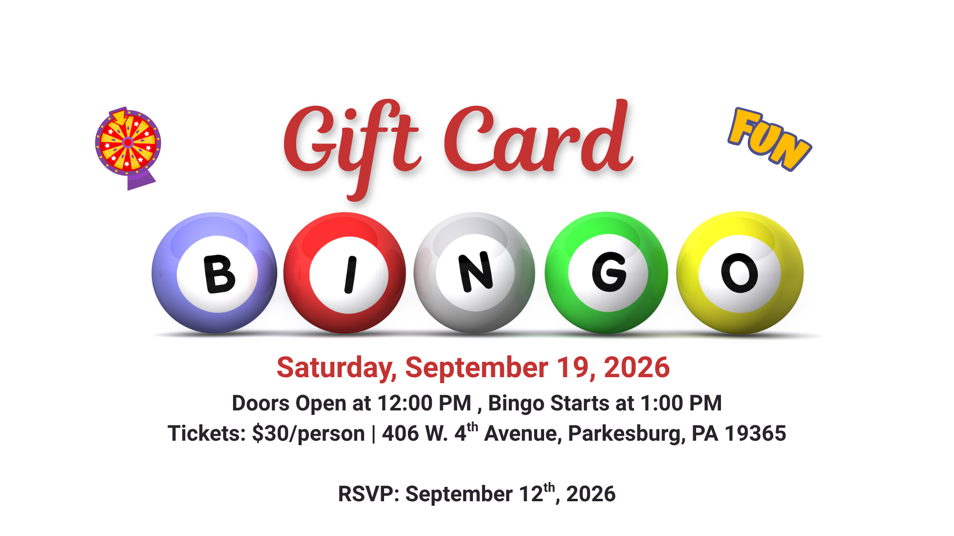 Gift Card Bingo 2026