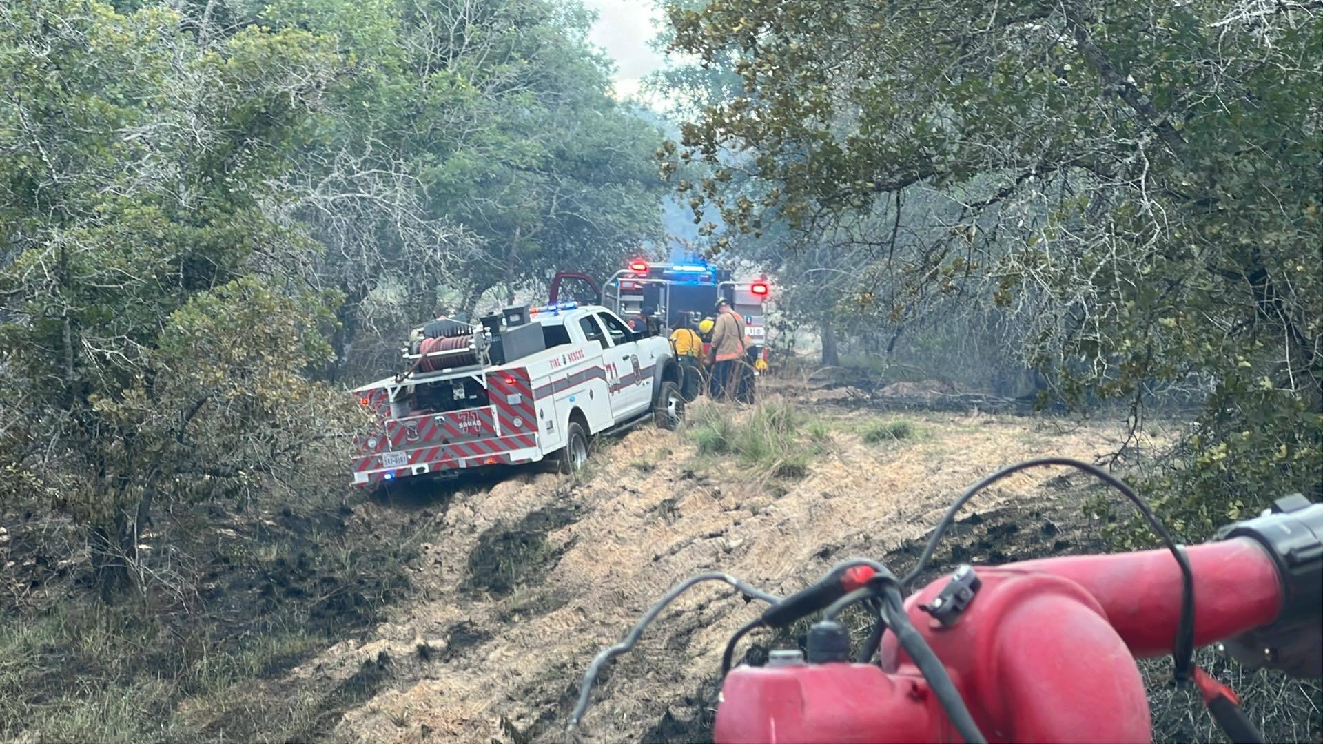GCFR Squad 71 being pulled from the sand after getting stuck on a brush fire in 2025.