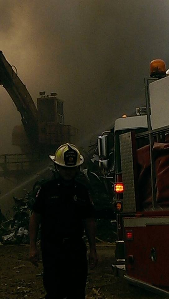 Tender 5731 on the scene of one of the many times CMC Steel had a fire.