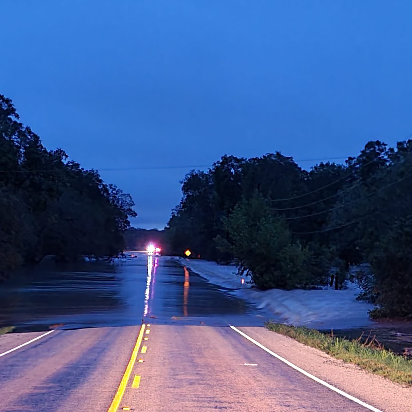 FM 1117 flooding over the Guadalupe River Bridge during the severe weather event of 2021.