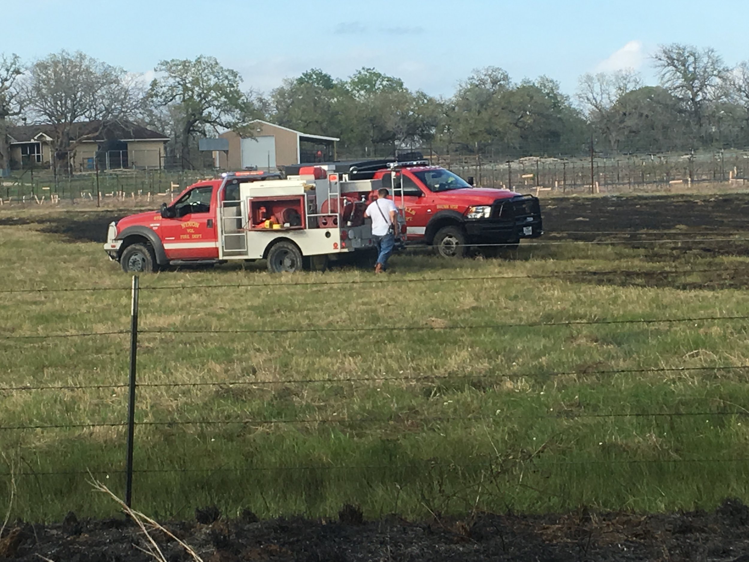 Nixon VFD and SHVFD brush trucks working together remove a different Nixon brush from the mud.