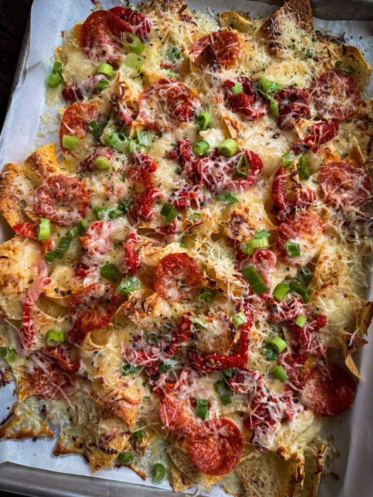 Sweet Heat Pepperoni Nachos