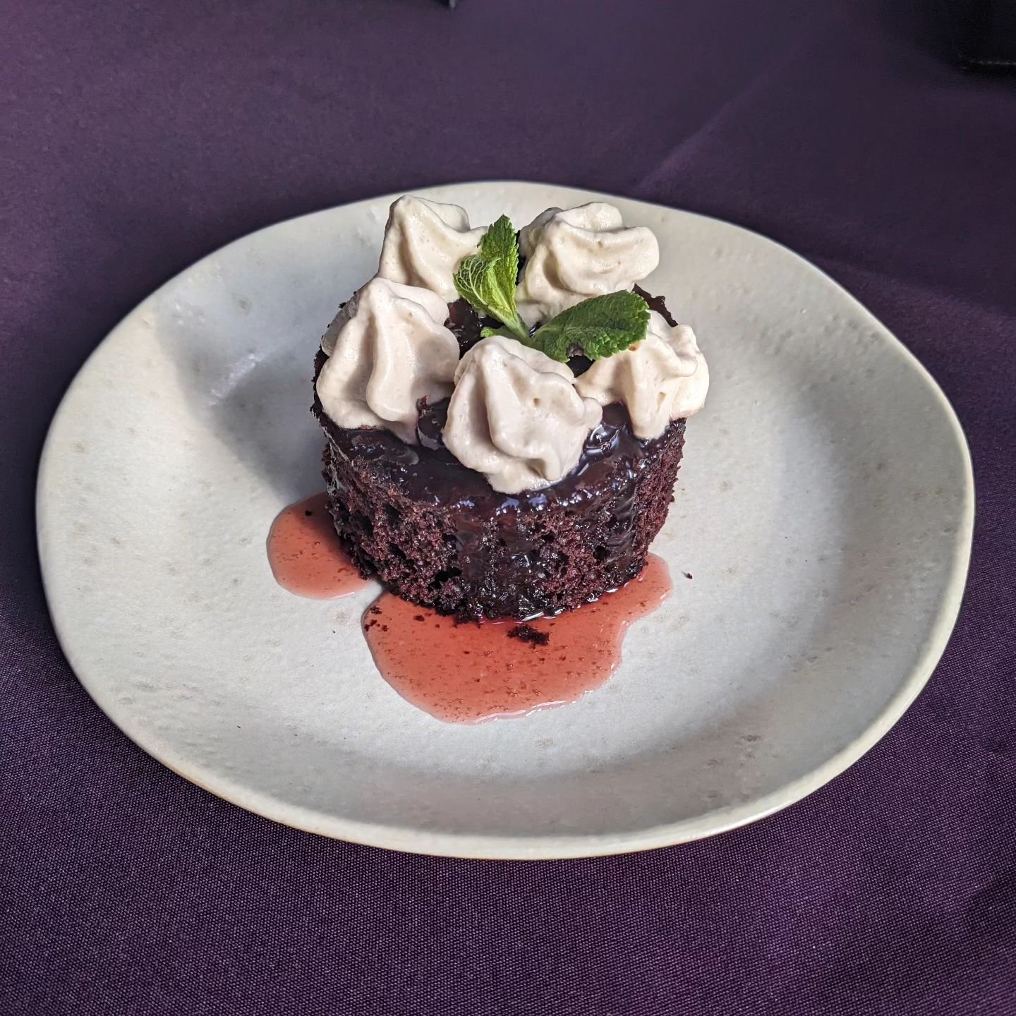 And what else for the free fae, the party animals, the faeries of myth, but decadence. A rich chocolate cake, hot from the oven, bourbon cherry sauce and coffee cream, simple yet indulgent. A lovely way to end a meal, and free kin approved.

What the