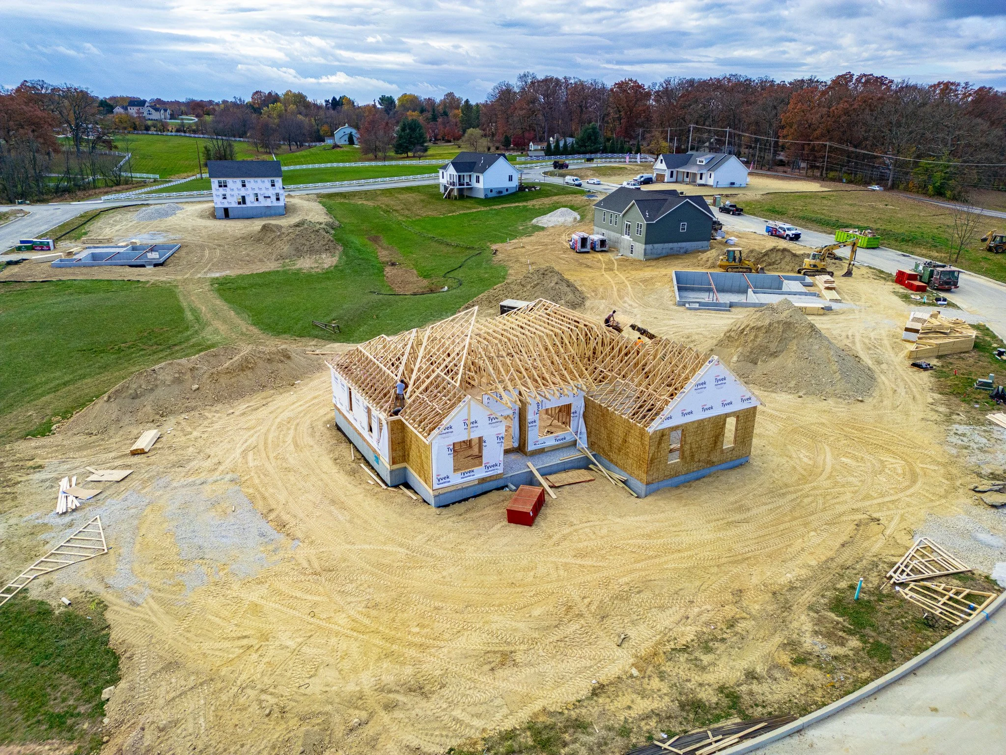 Drone photo Hanover, PA. House under construction in Hanover, PA