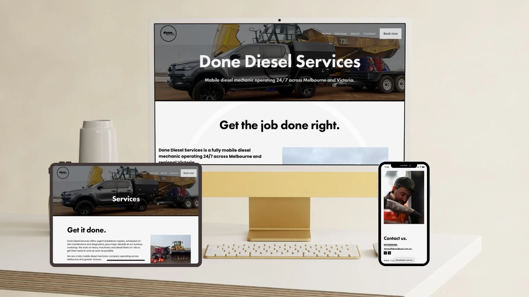 Website for a tradie business // Done Diesel Services