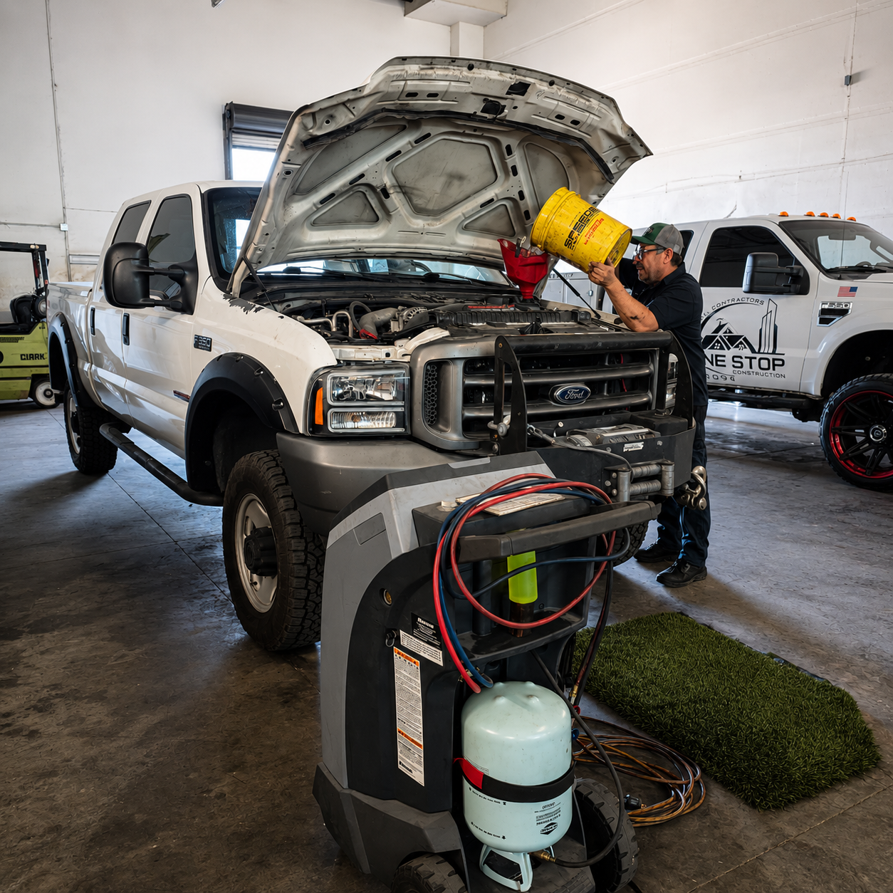 Preventive maintenance and fluid service designed to reduce downtime and keep work trucks operating consistently in demanding conditions.