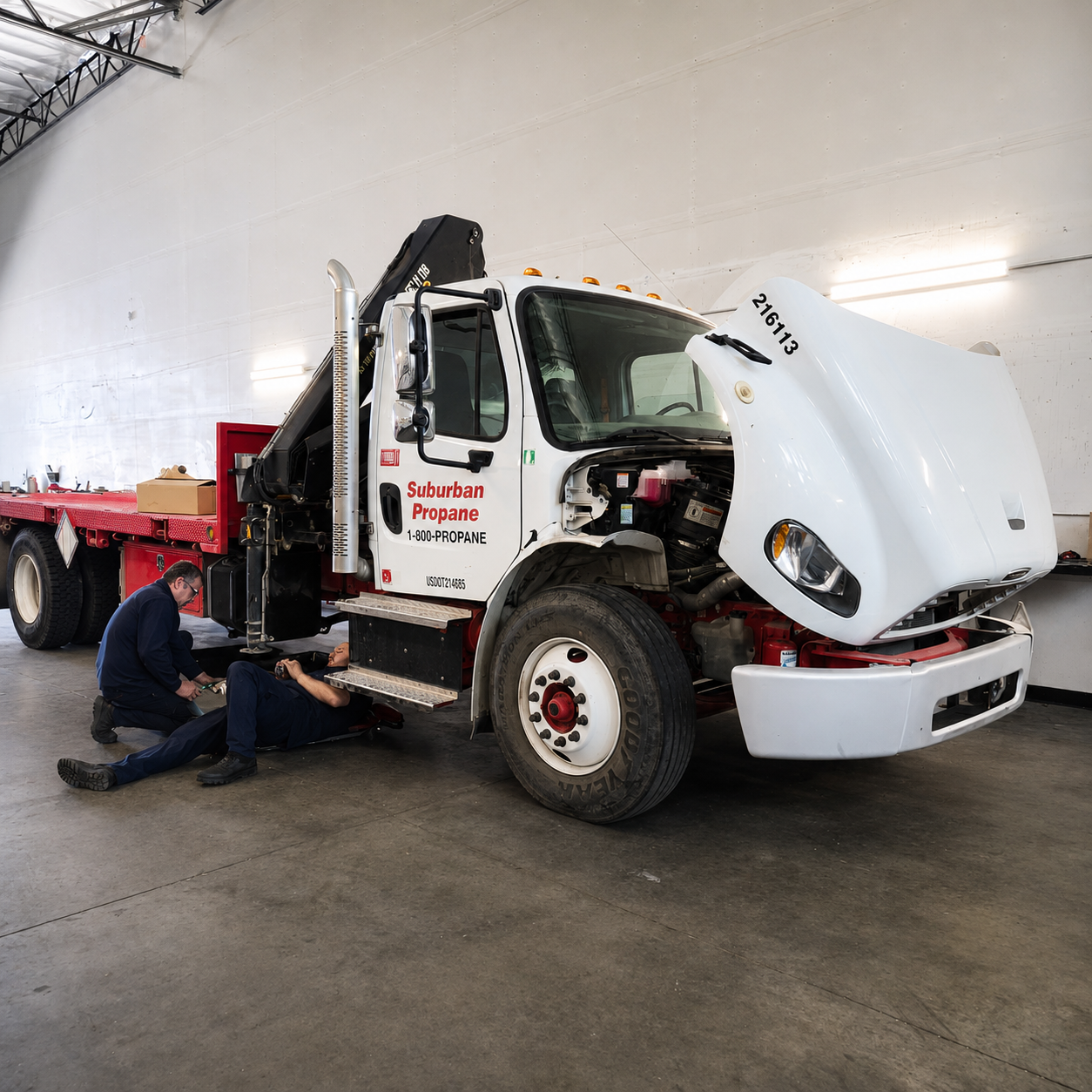 Fleet work truck repair support performed by technicians focused on reliability, uptime, and commercial vehicle performance.