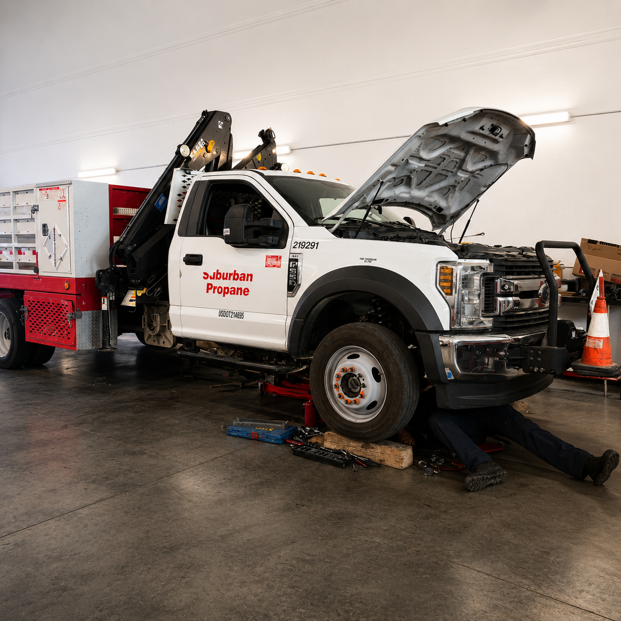 Fleet repair support focused on uptime, diagnostics, and commercial work truck reliability.