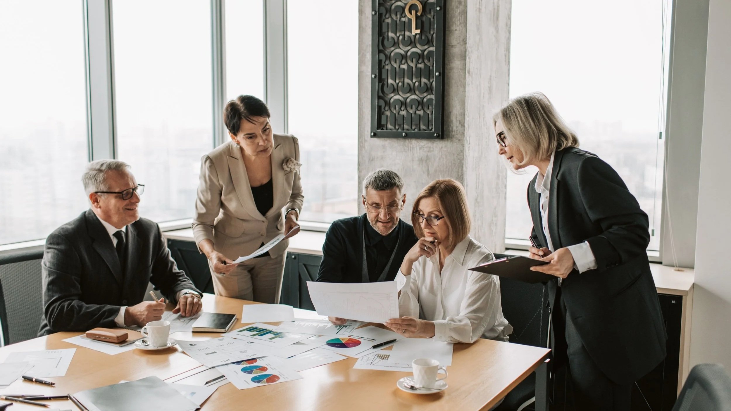 executives working productively