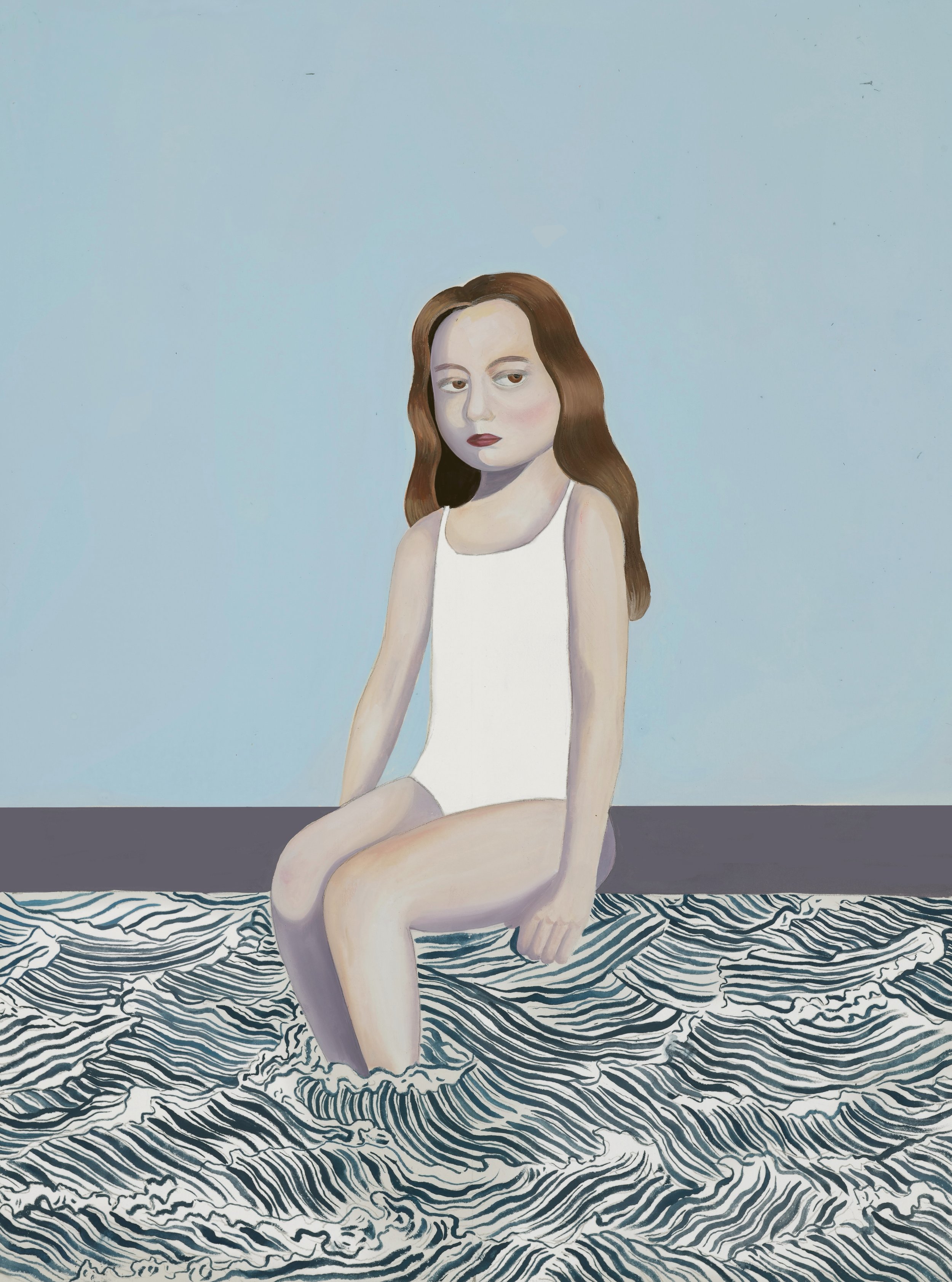 "Girl about to Swim"
Gouache and graphite on cotton paper, 28x38cm