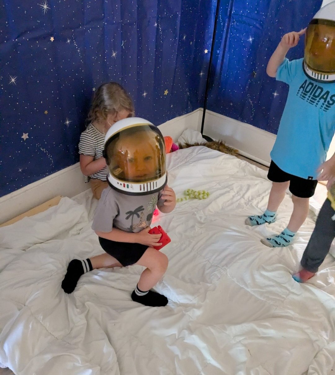 Children in astronaut costumes for Space Camp at The Great Wide Open Center