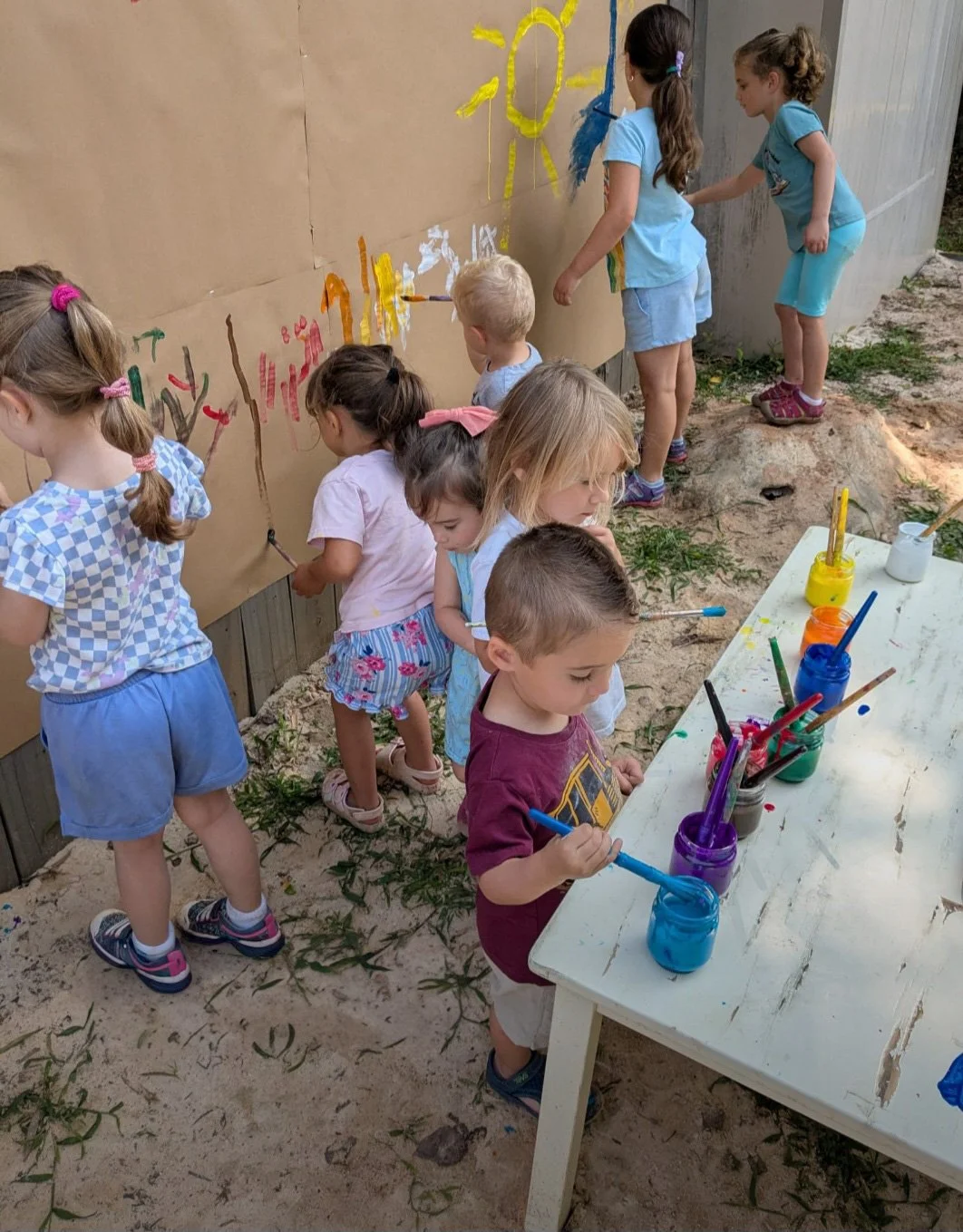 Children painting images for Crazy Art Week at The Great Wide Open Center