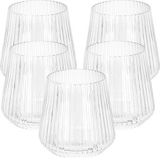 36 count origami ripple Unbreakable Stemless Plastic Wine Champagne Whiskey Glasses Elegant Durable Disposable