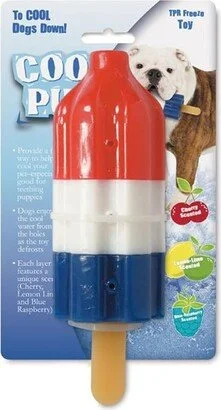 Cool Pup Cooling Dog Toy - Rocket Pop Large,Red,Blue,white