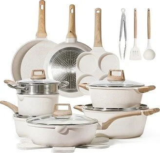 CAROTE 21 PCS NON-STICK POT AND PANS SET IN NEUTRAL COLOR