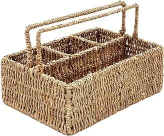 Large L-Sized Hand Woven Utensil Caddy Carrier