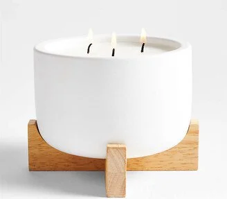 Wilmette 3-Wick Citronella Candle with Wooden Stand