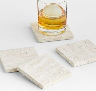 Travertine Coasters, Set of 4