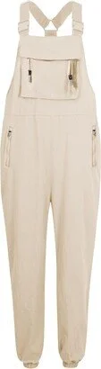 Hiking Overalls for Women Loose Fit Adjustable Straps Cargo Jogger Jumpsuit Casual Bib Rompers with Zippered Pockets