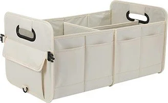 Car Trunk Organizer Collapsible Multi Compartment Adjustable Straps Storage Organizer