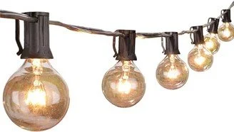Outdoor String Lights 25 Feet G40 Globe Patio Lights with 26 Edison Glass Bulbs