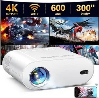 4K Projector, GooDee Projector with WiFi and Bluetooth