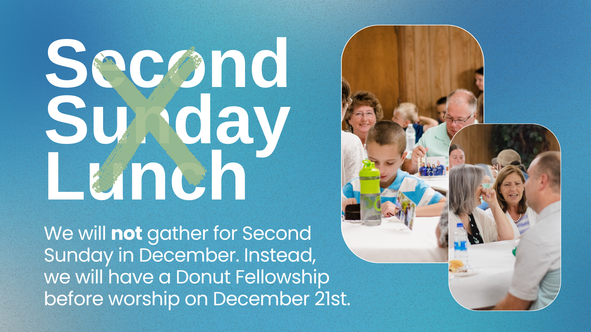 NO Second Sunday Lunch