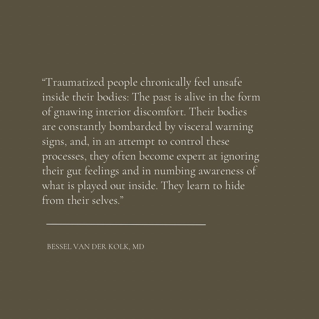 From Bessel Van Der Kolk&rsquo;s book, &lsquo;The Body Keeps the Score&rsquo;