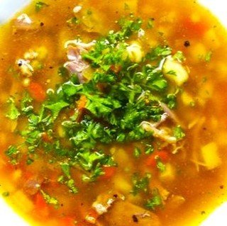 Lamb Shank, Vegetable &amp; Barley Soup, 'Tipsy Laird' Scottish Trifle