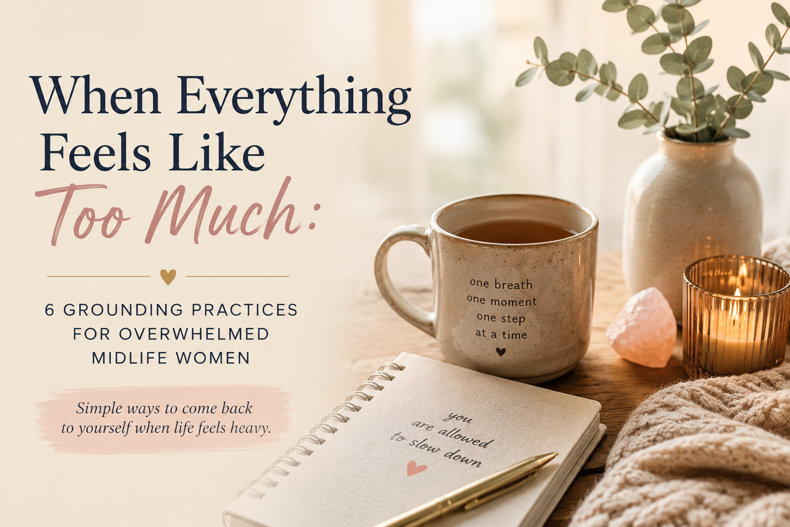 When Everything Feels Like Too Much: 6 Grounding Practices for Overwhelmed Midlife Women