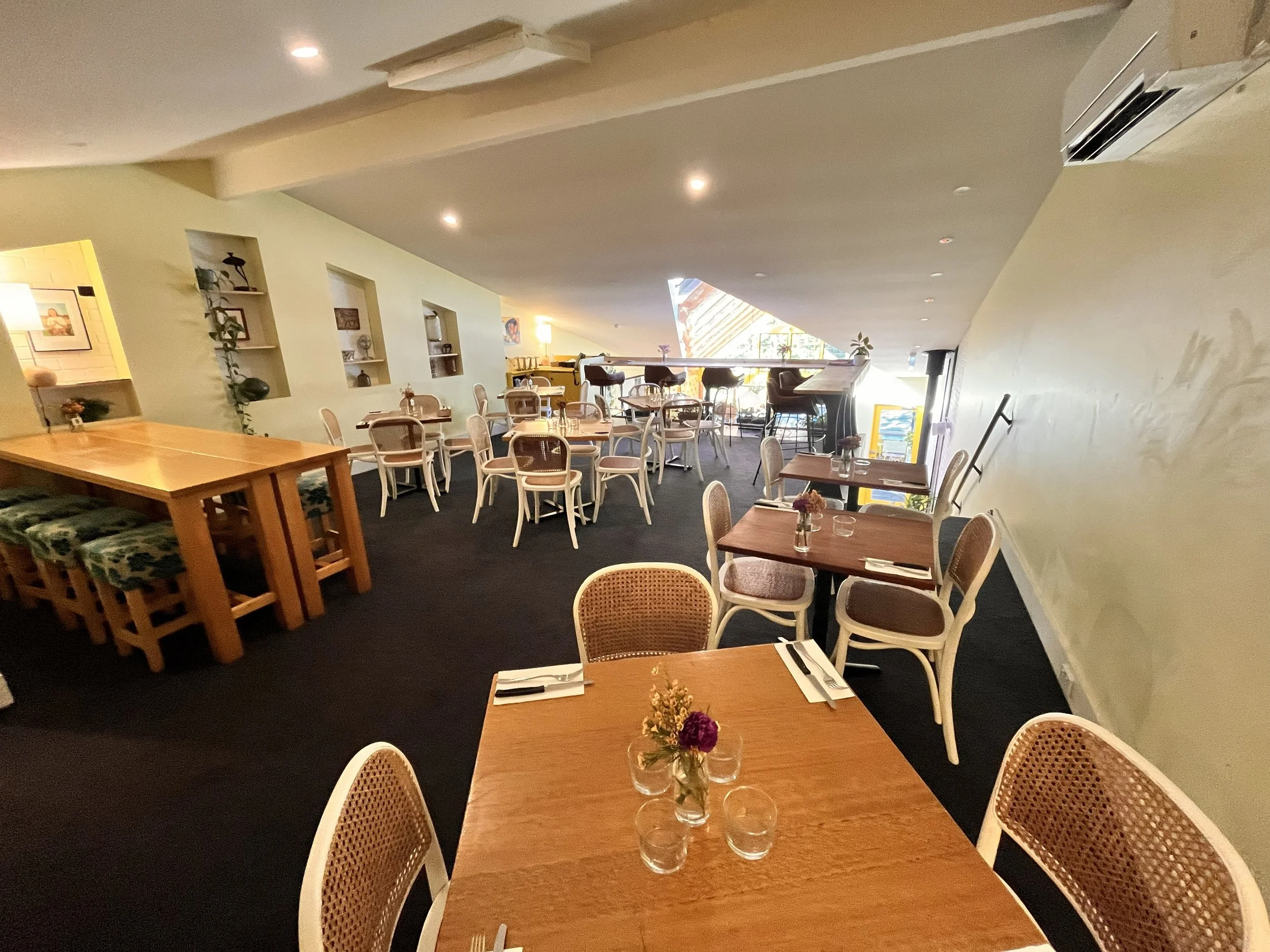 Our upstairs mezzanine dining area that overlooks the ground floor 'Conservatory'.