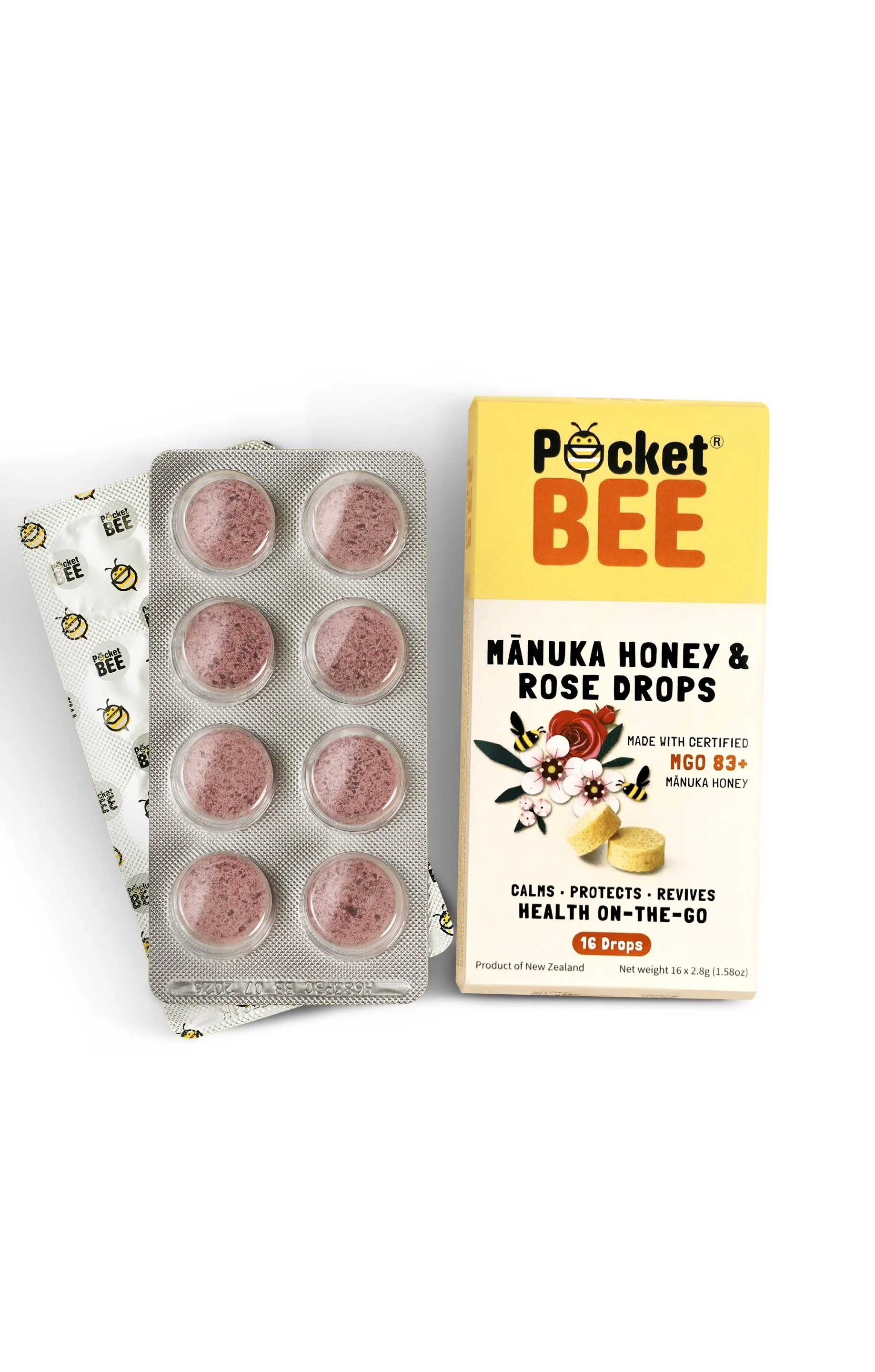 plain Manuka Honey & Rose Drops