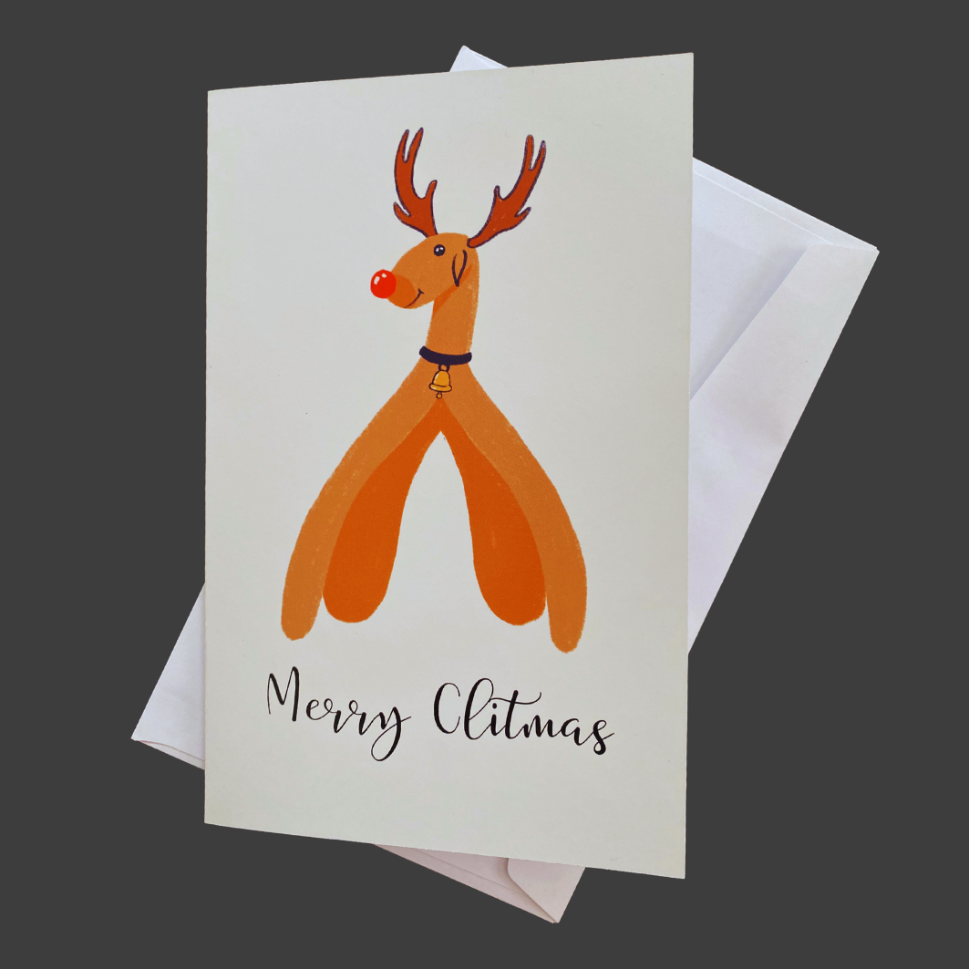 Reindeer Merry Clitmas Card